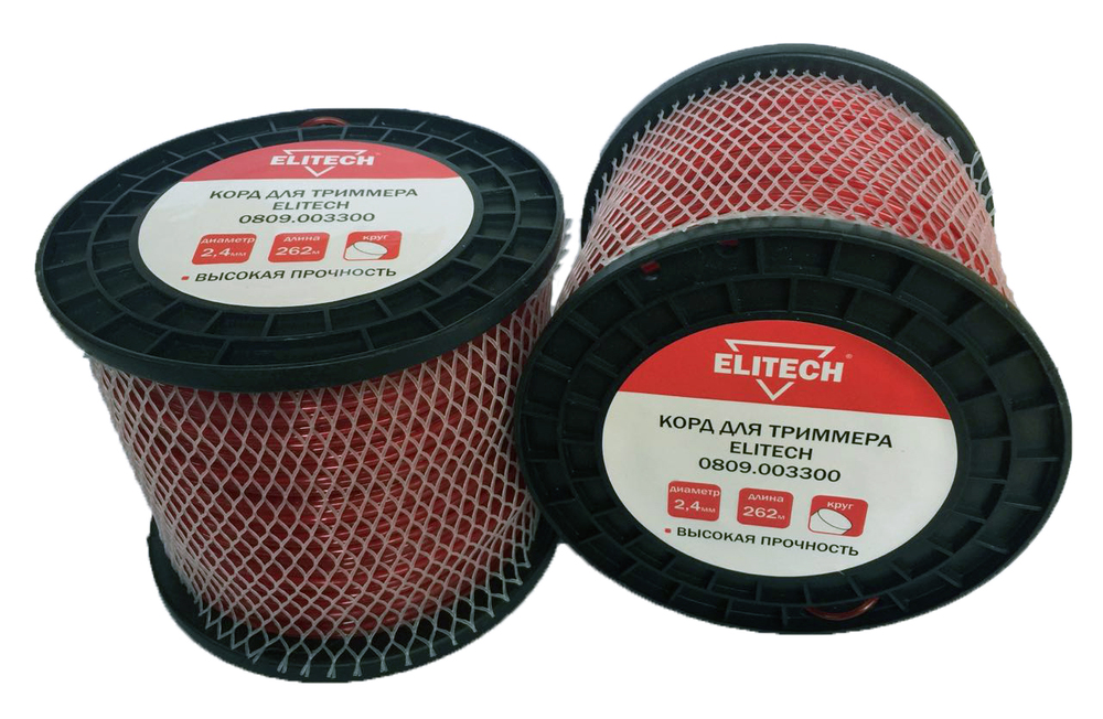

Леска триммерная Elitech, круг 2.4ммx262м (0809.003300)