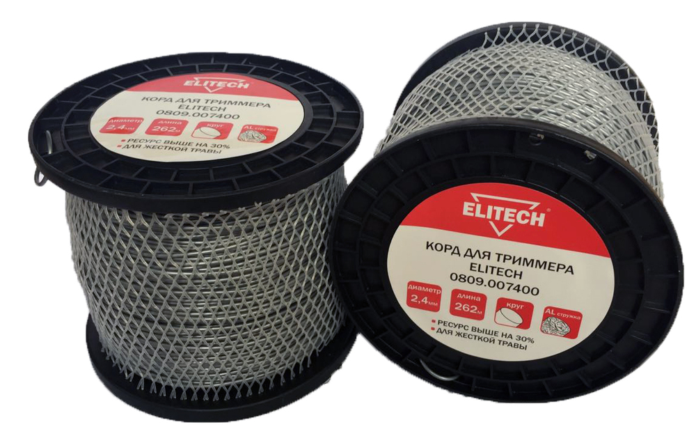 

Леска триммерная Elitech, круг 2.4ммx262м (0809.007400)