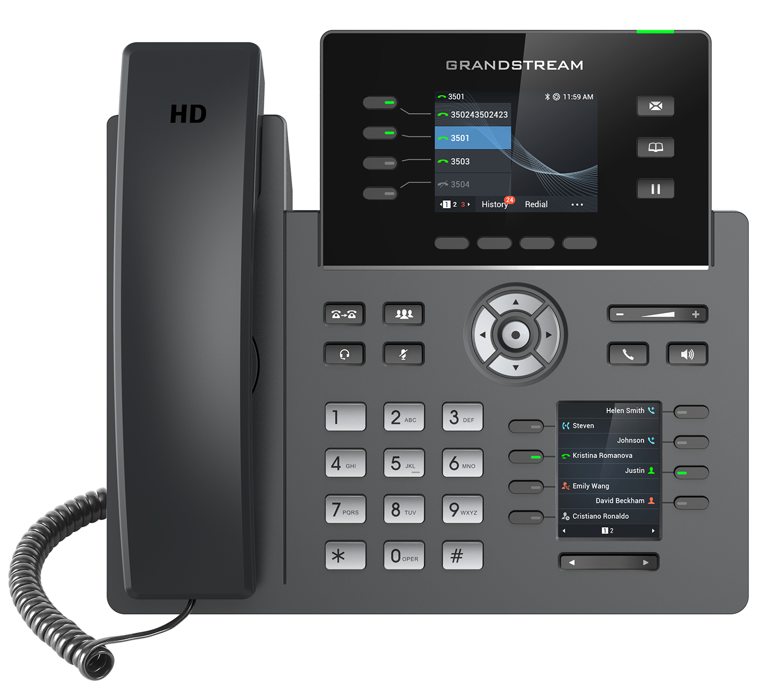 

VoIP-телефон Grandstream GRP2614, 4 линии, 4 SIP-аккаунта, цветной дисплей, PoE, черный, GRP2614