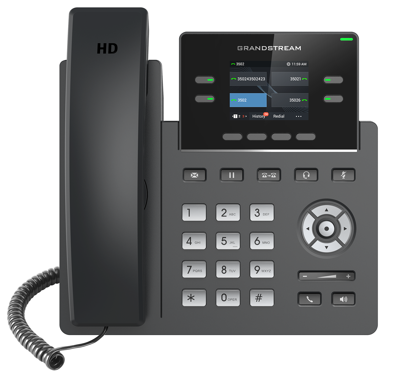 

VoIP-телефон Grandstream GRP2612W, 4 линии, 2 SIP-аккаунта, цветной дисплей, PoE, черный (GRP2612W), GRP2612W