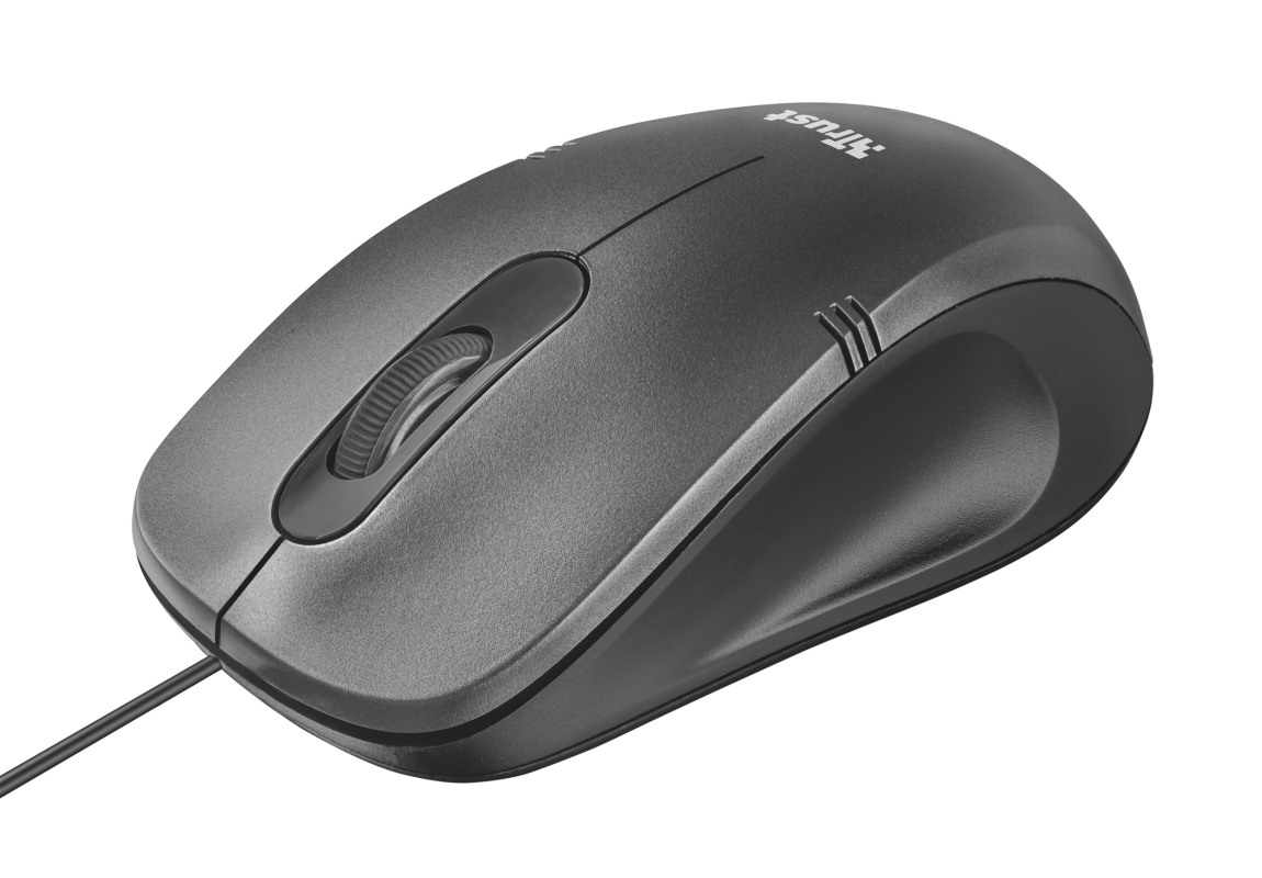 

Мышь проводная Trust IVERO, 1000dpi, оптическая светодиодная, USB, черный/серый (20404), IVERO