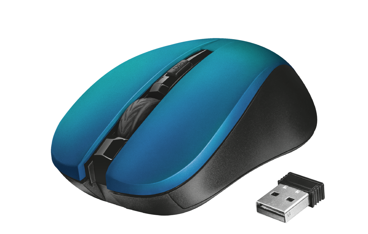 

Мышь беспроводная Trust Mydo, 1800dpi, оптическая светодиодная, USB, синий (21870), Mydo