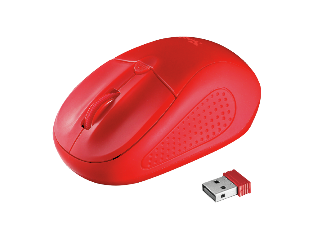 

Мышь беспроводная Trust Primo, 1600dpi, оптическая светодиодная, Wireless, USB, красный (20787), Primo
