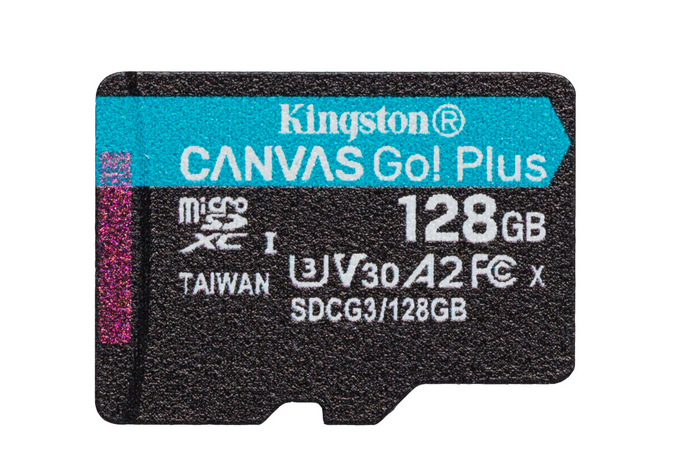 Карта памяти 128Gb microSDXC Kingston Canvas Go! Plus Class 10 UHS-I U3 (SDCG3/128GBSP)