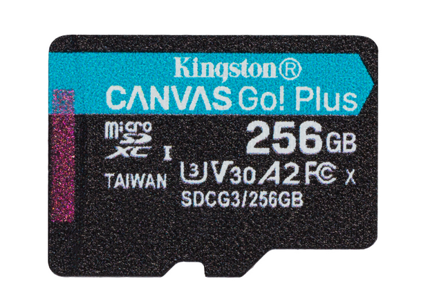 

Карта памяти 256Gb microSDXC Kingston Canvas Go! Plus Class 10 UHS-I U3 (SDCG3/256GBSP), SDCG3/256GBSP