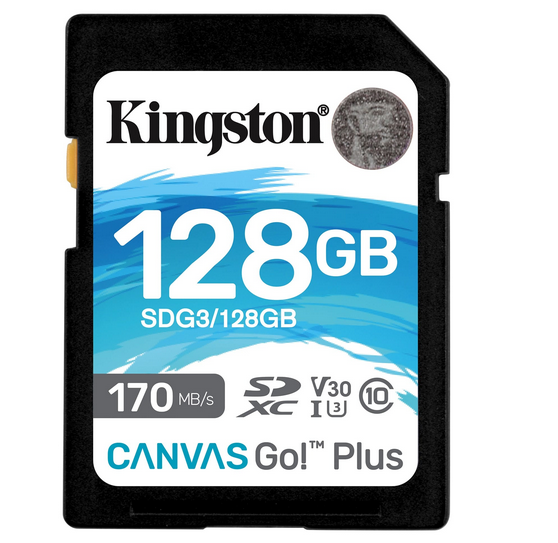 Карта памяти 128Gb SDXC Kingston Canvas Go! Plus Class 10 UHS-I U3 (SDG3/128GB)