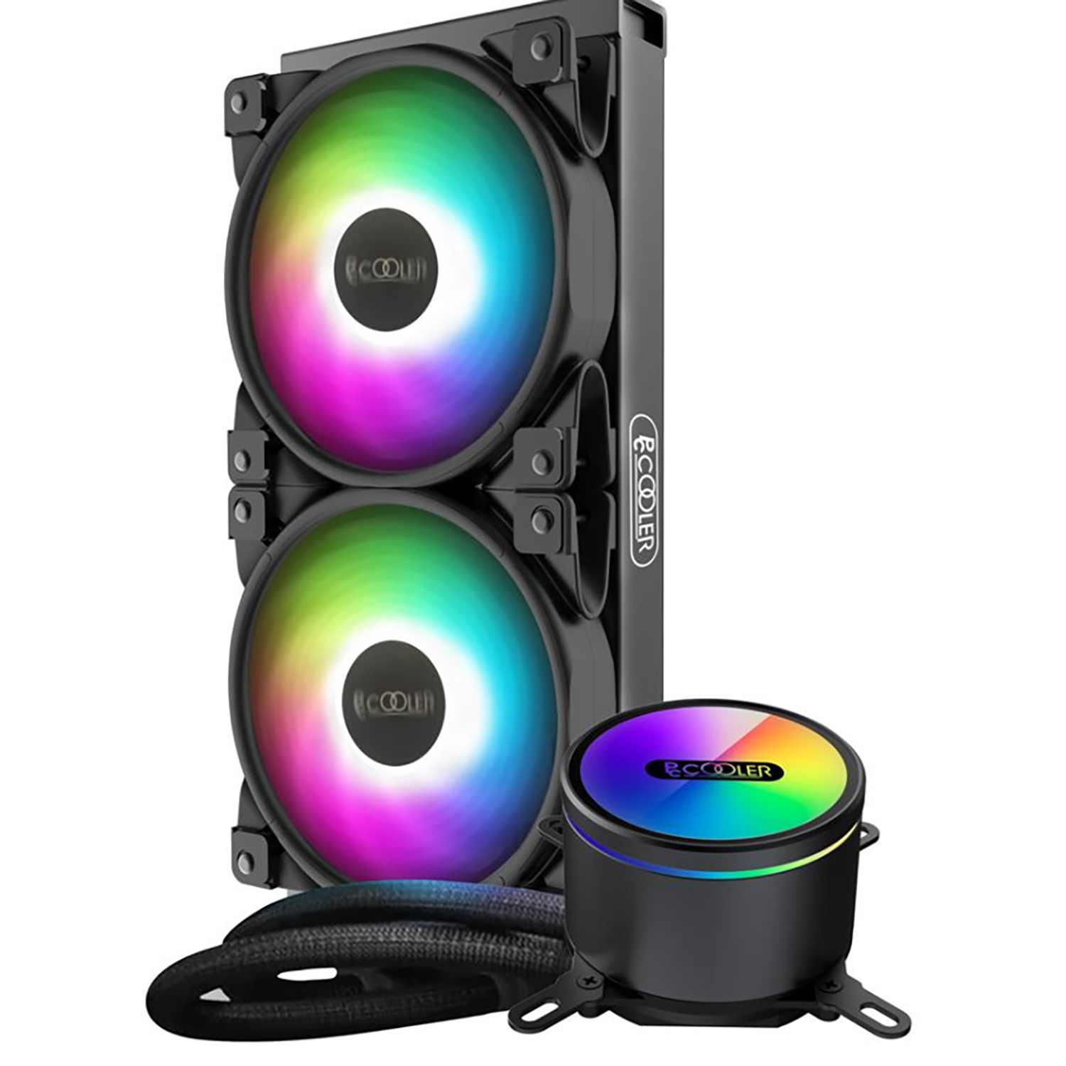 

Жидкостное охлаждение PCCooler GI-CX240 ARGB для Socket 115x/2066/2011/ 2011-3/1356/1366/ 1200/775/AM4/ AM3/AM3+/FM1/ AM2+/FM2/FM2+, 250 Вт, 2x120мм, RGB LED, GI-CX240 ARGB