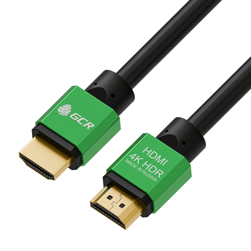 

Кабель HDMI(19M)-HDMI(19M) v2.0 4K, экранированный, 50 см, черный/зеленый Greenconnect