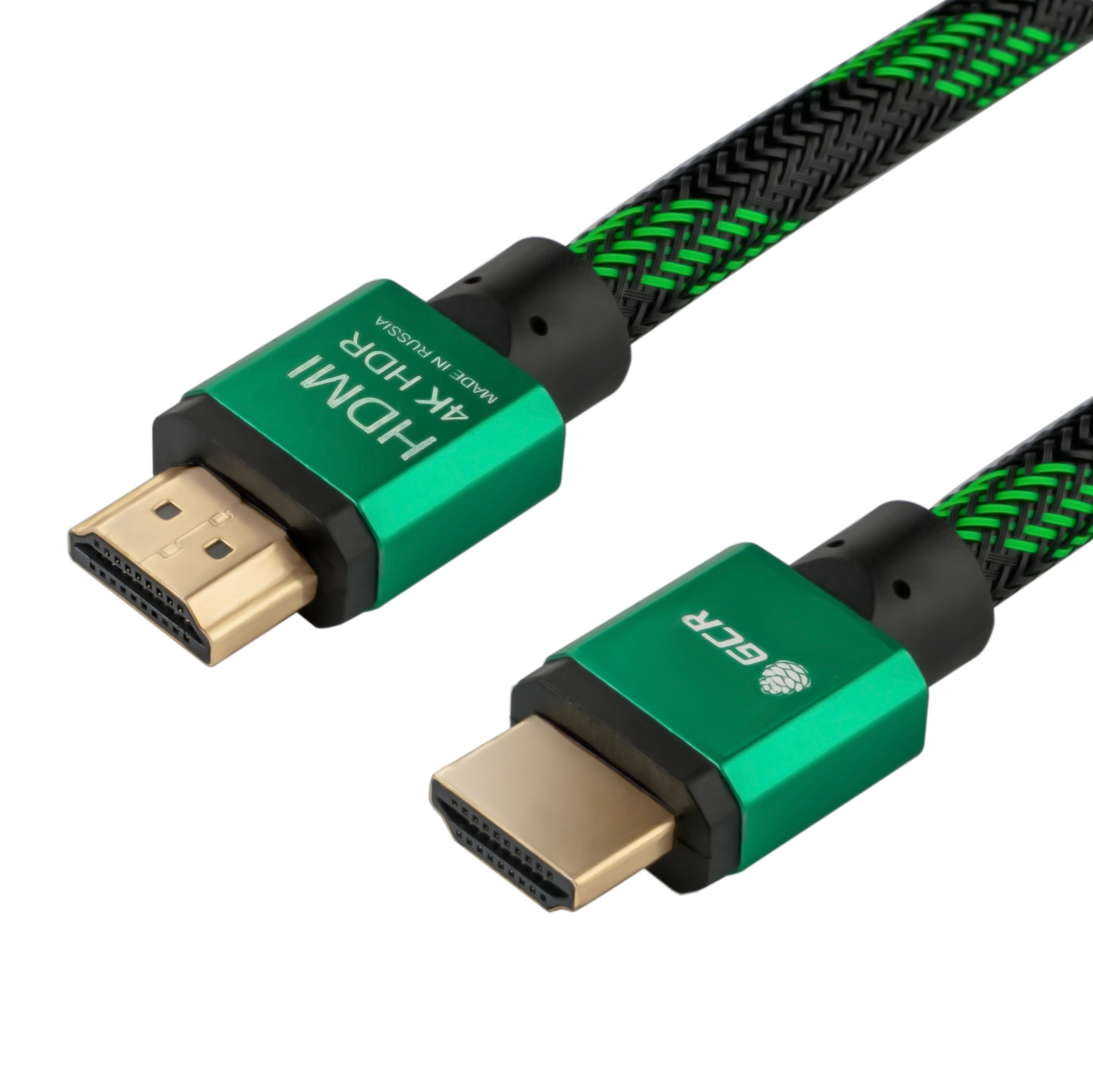 

Кабель HDMI(19M)-HDMI(19M) v2.0 4K, экранированный, 1 м, черный/зеленый Greenconnect