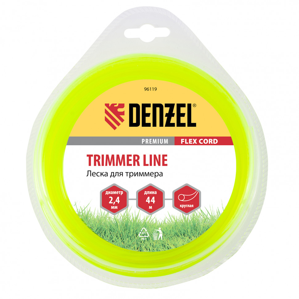 

Леска триммерная Denzel Flex Cord, круг 2.4ммx44м (96119), -