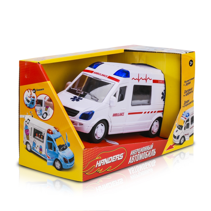 Автомобиль Handers "Скорая помощь", 25 см, белый