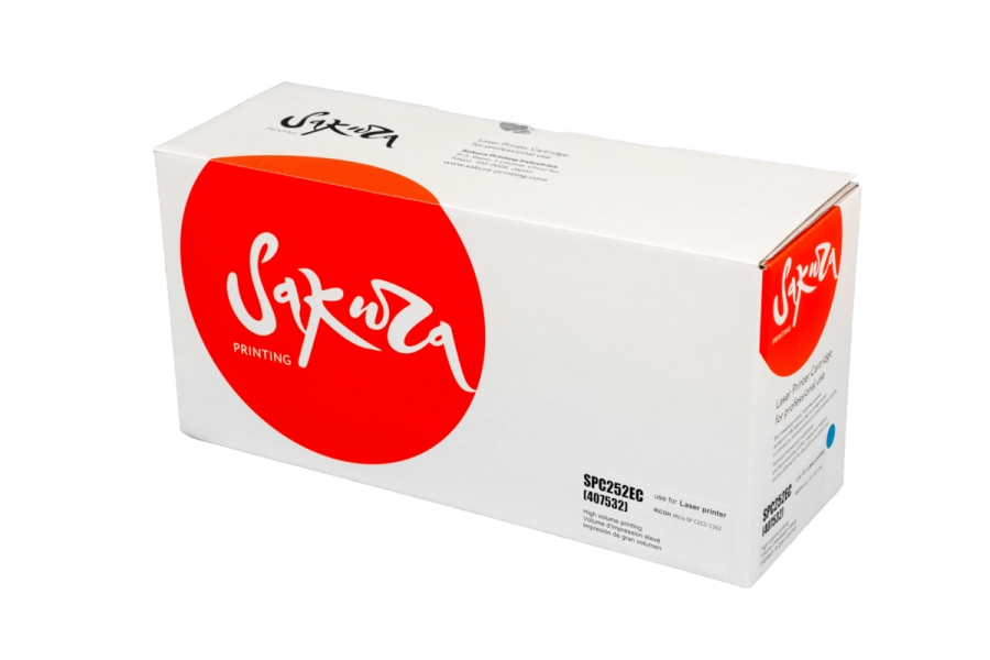 

Картридж лазерный SAKURA SASPC252EC (SPC252EC/407532), голубой 4000 страниц, совместимый, для Ricoh Aficio SP C252/ C262