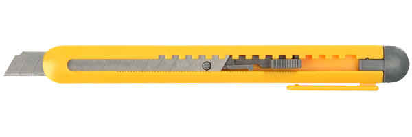 Нож монтажный, автоматическая фиксация, лезвие: 9мм / выдвижное / сег­мен­ти­ро­ван­ное / отламывающееся, STAYER STANDARD QUICK-9 (0901_z01)