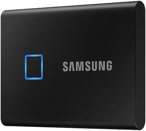 

Внешний SSD Samsung T7 Touch MU-PC2T0K/WW 2Tb, 1.8", USB 3.2/Type-C, черный, MU-PC2T0K/WW