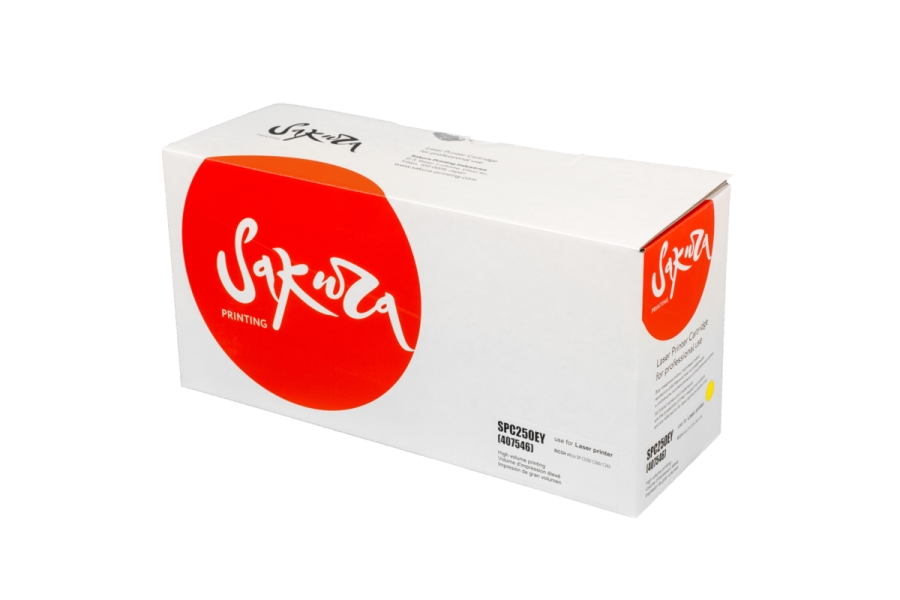 

Картридж лазерный Sakura SASPC250EY (SPC250E Y/407546), желтый, 1600 страниц, совместимый для Ricoh Aficio SP C250/C260/C261