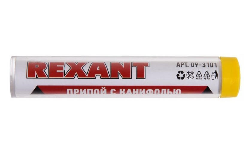 Припой с канифолью REXANT 09-3101, 1 мм, 10 г