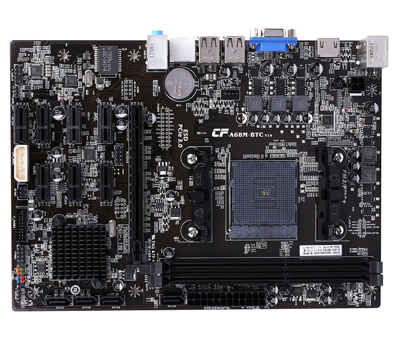 Материнская плата Colorful C.A68M-BTC YV14, SocketFM2+, AMD A68H, mATX