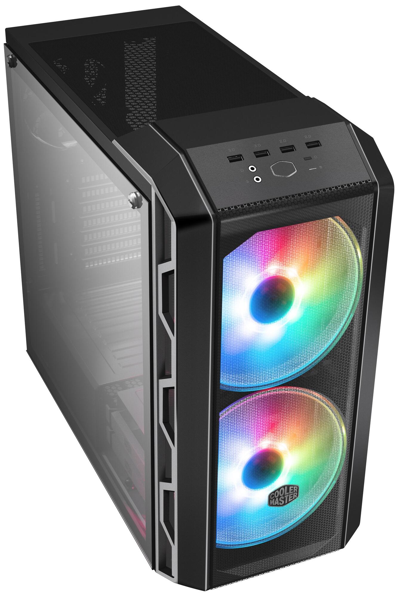 Корпус COOLERMASTER MasterCase H500 ARGB, ATX, Midi-Tower, 2xUSB 3.0, RGB подсветка, черный, без БП (MCM-H500-IGNN-S01)