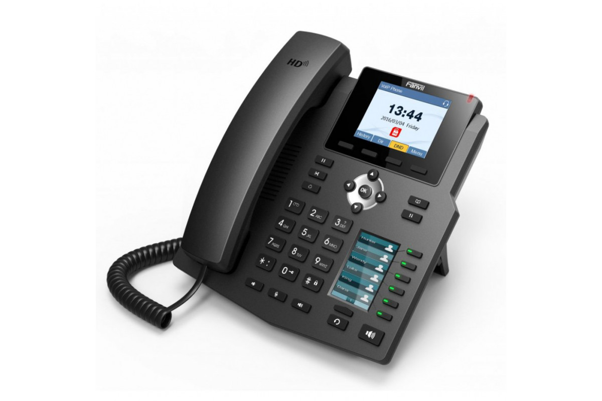 

VoIP-телефон Fanvil X4U, 12 линий, 6 SIP-аккаунтов, цветной дисплей, PoE, черный, X4U