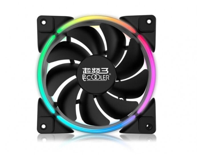 Вентилятор PCCooler CORONA MAX 140 RGB, 140мм, 1800rpm, 31.4 дБА, 4-pin PWM, 1шт, RGB (CORONA MAX 140 RGB) - фото 1