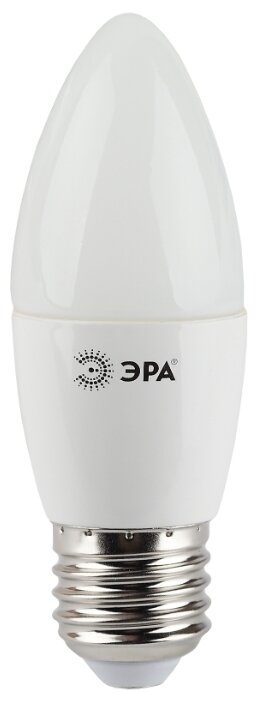 

Лампа светодиодная E27 свеча/B35, 7Вт, 2700K / теплый свет, 560лм, ЭРА LED B35-7W-827-E27 (Б0028479), LED B35-7W-827-E27