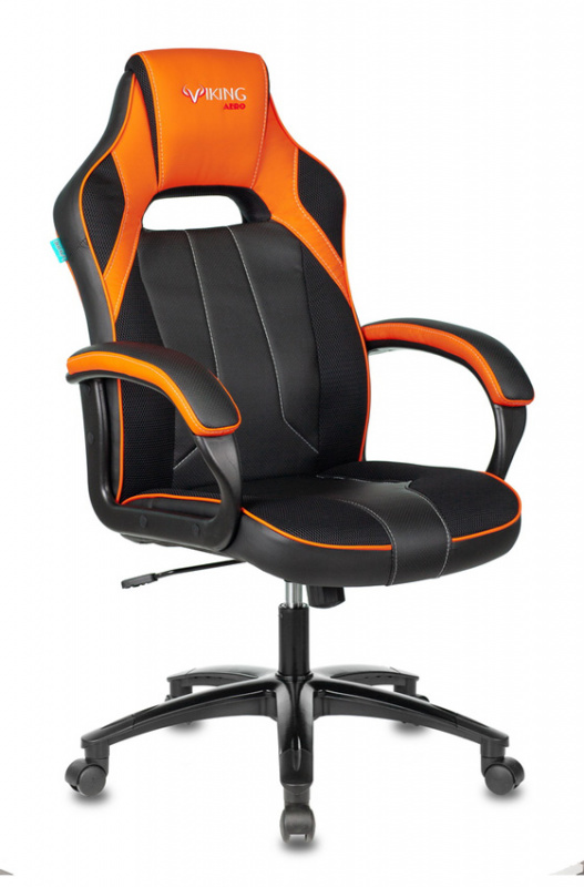Кресло игровое Бюрократ VIKING 2 AERO, черный/оранжевый