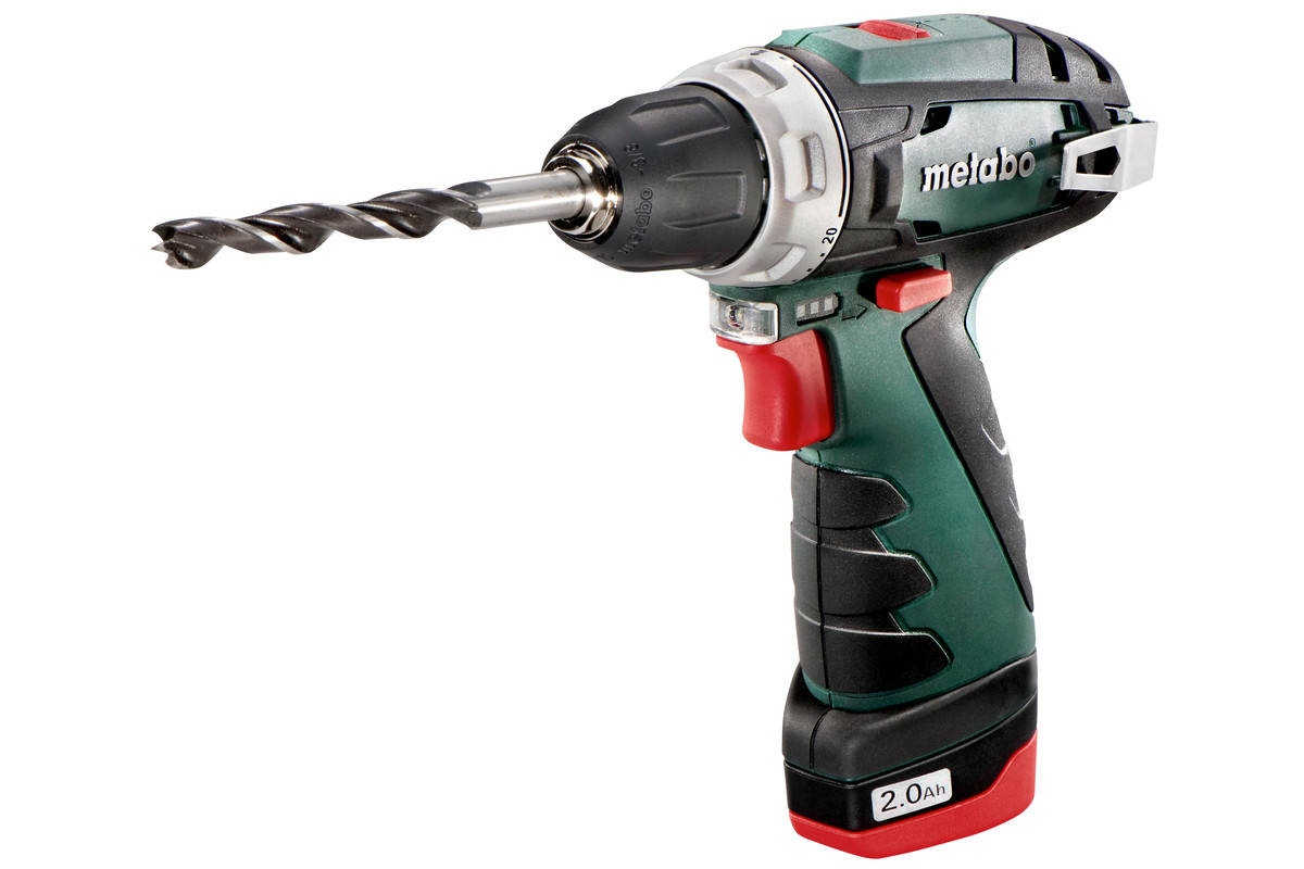 Дрель-шуруповерт Metabo PowerMaxx BS, аккумуляторный, 34 Н·м, 1400 об/мин, 10.8V, 2 А·ч, Li-Ion, два акб, быстрозажимной патрон, 800г (600984000)