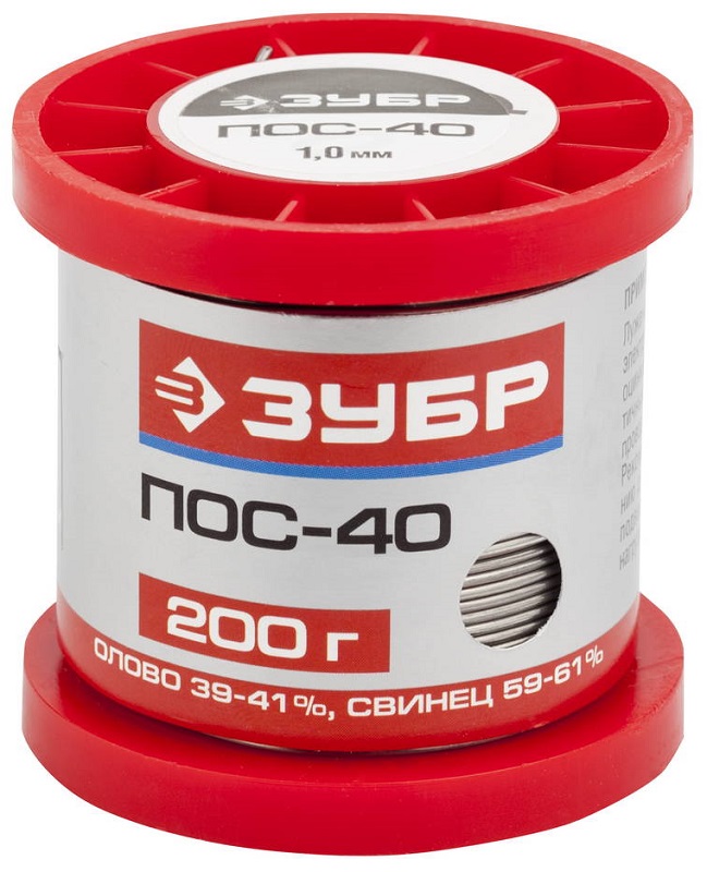 Припой ЗУБР 55451-200-10, 1 мм, 200 г