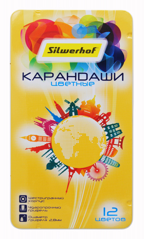 

Набор цветных карандашей Silwerhof Солнечная коллекция, шестигранные, 12 шт. (134220-12)