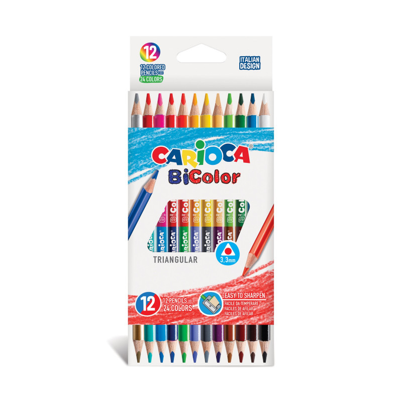 

Набор цветных карандашей Carioca Bicolor, трехгранные, 12 шт. (42991)