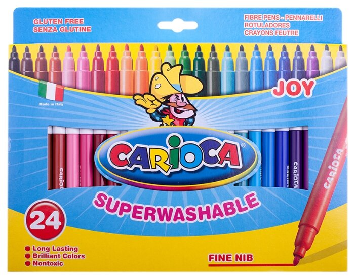 

Фломастеры смываемые Carioca Joy Superwashable, 24 шт. (40615), Joy Superwashable