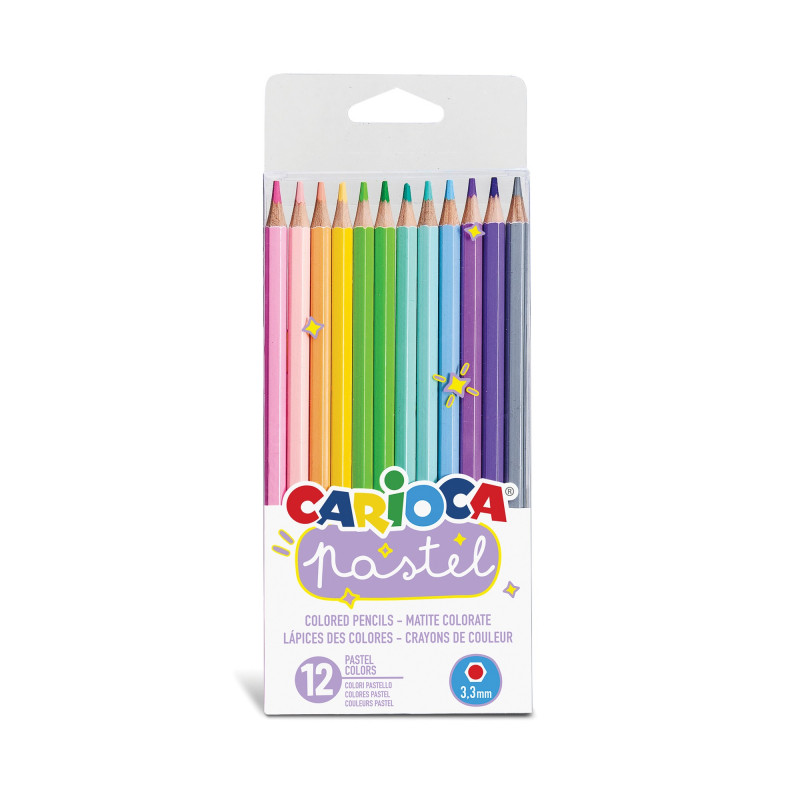 Набор цветных карандашей Carioca Pastel, шестигранные, 12 шт. (43034)