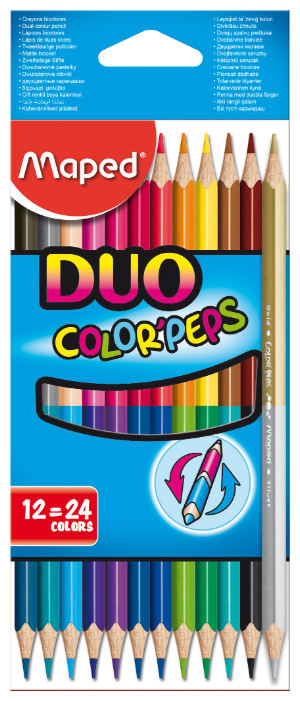

Набор цветных карандашей Maped Color Peps Duo, трехгранные, 12 шт. (829600)