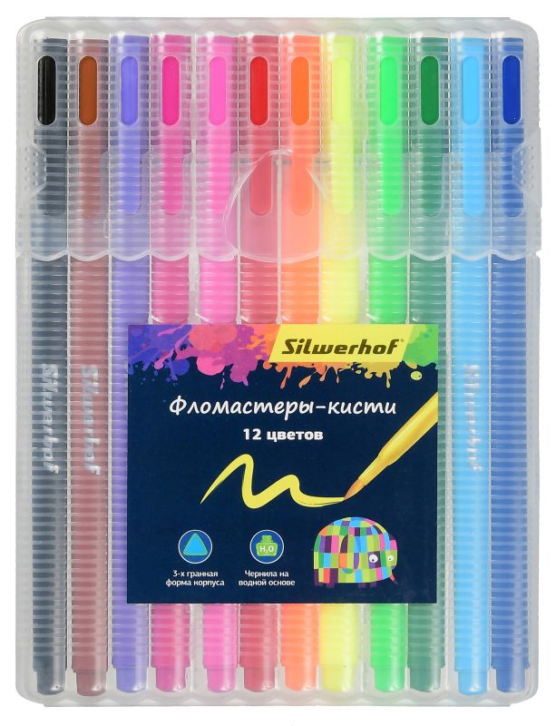 

Фломастеры Silwerhof Цветландия кисть, 12 шт. (877069-12), Цветландия кисть