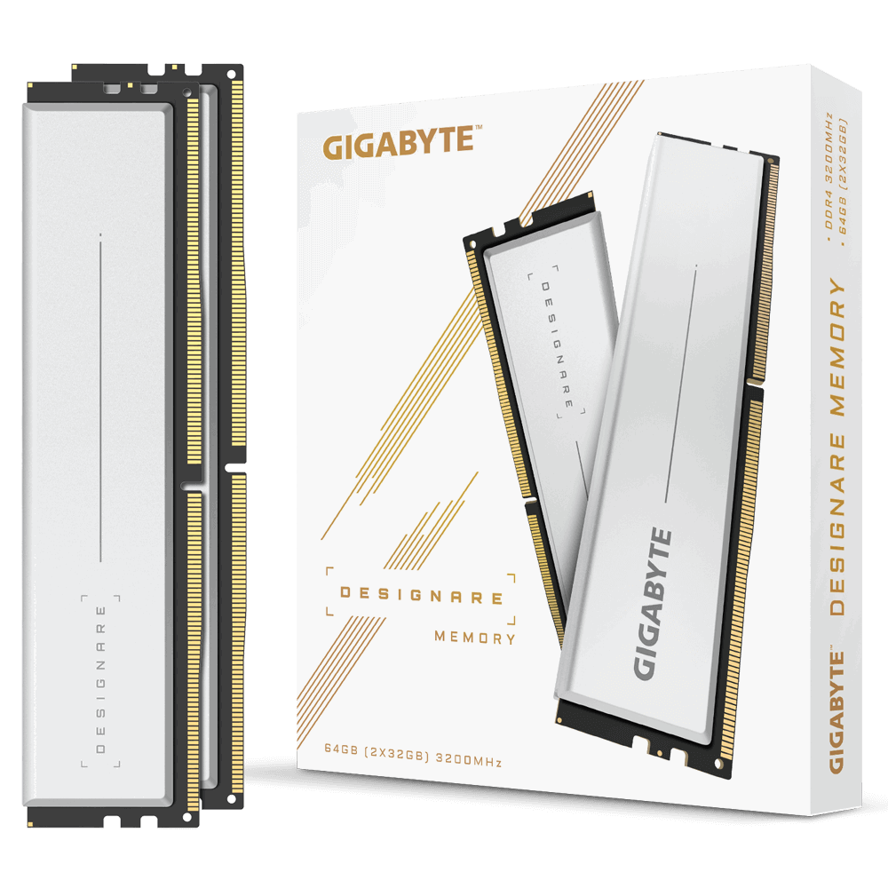 

Комплект памяти DDR4 DIMM 64Gb (2x32Gb), 3200MHz, CL16, 1.35 В, Gigabyte, DESIGNARE (GP-DSG64G32), GP-DSG64G32