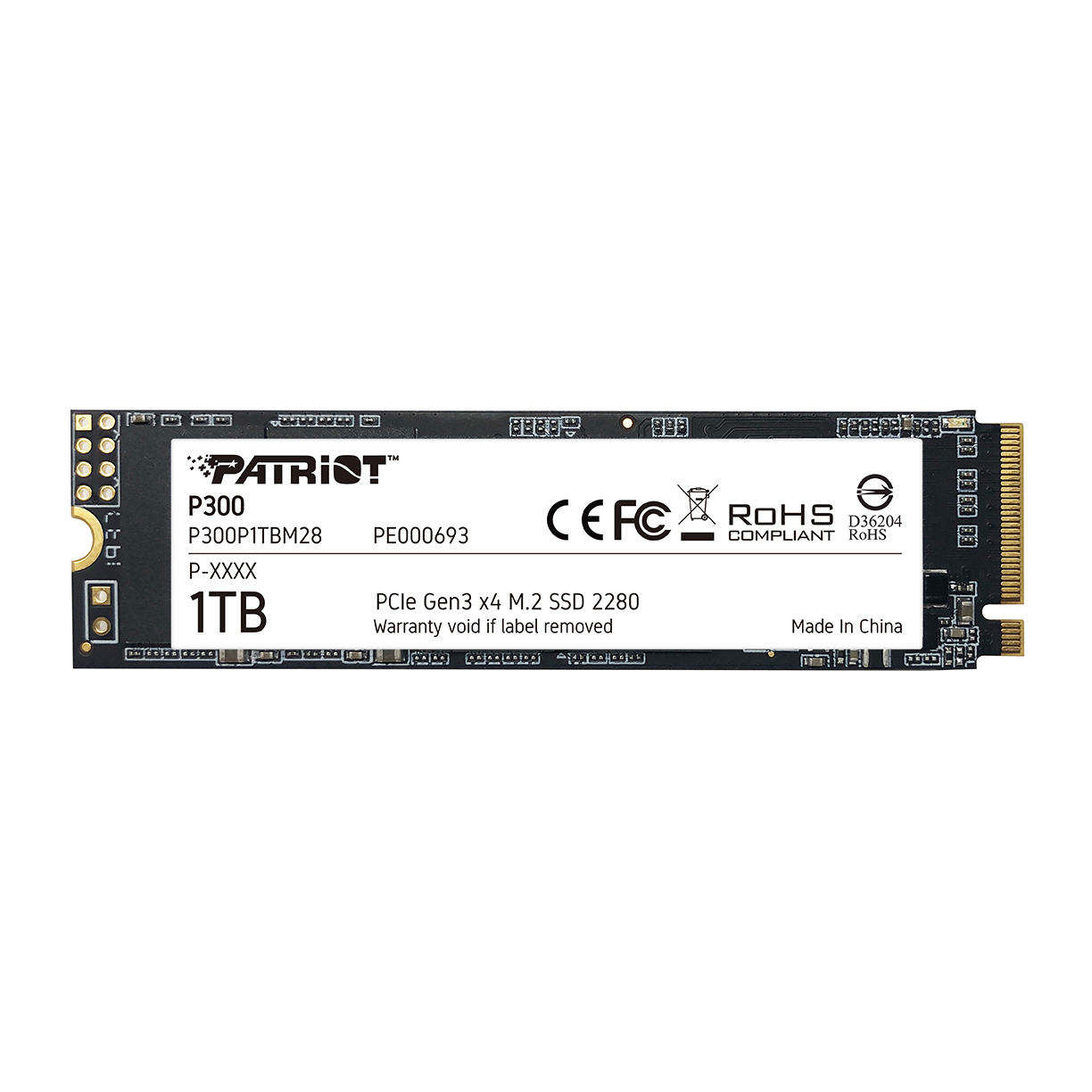 Твердотельный накопитель (SSD) Patriot 1Tb P300, 2280, M.2, NVMe (P300P1TBM28) - фото 1