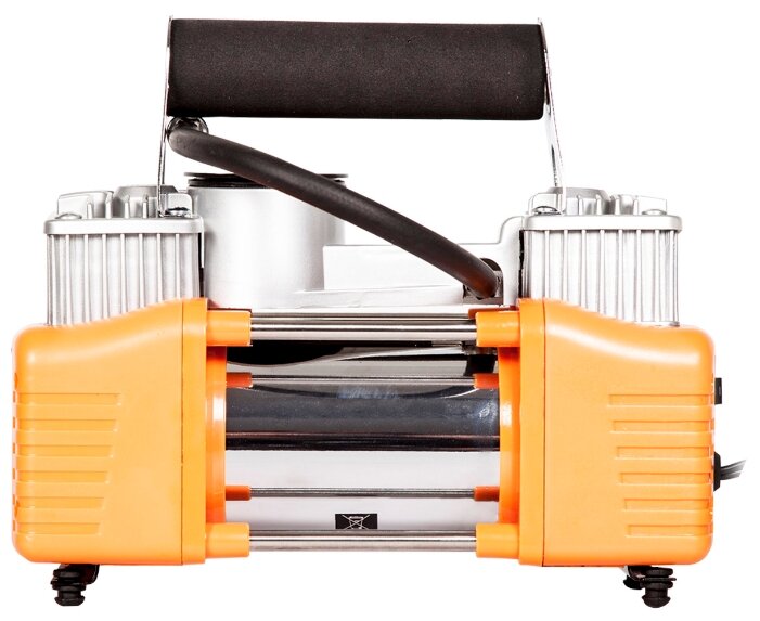 Компрессор автомобильный Bort BLK-700x2, 200 Вт, 70л/мин, 10 атм, на клеммы аккумулятора, оранжевый