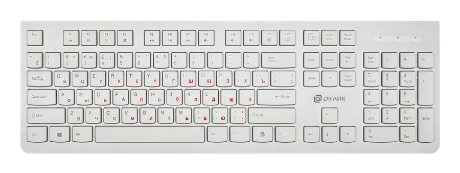Клавиатура Oklick 505M slim, USB, белый
