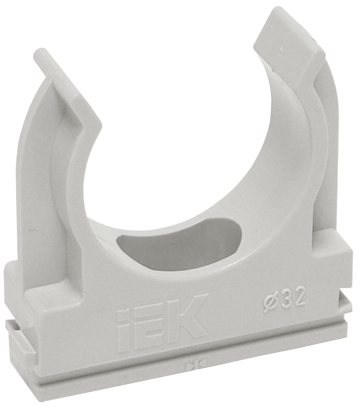 Держатель с защелкой ⌀50мм, пластик, серый, IEK Elasta CF50 (CTA10D-CF50-K41-025)