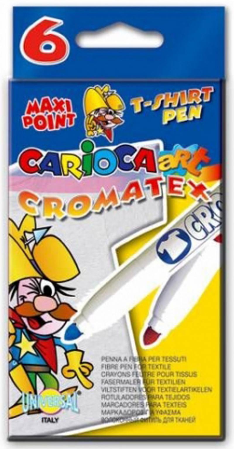 Фломастеры для ткани Carioca CROMATEX, 6 шт. (402345)