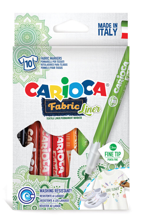 

Фломастеры смываемые для ткани Carioca Fabric Liner , 10 шт. (1147011), Fabric Liner