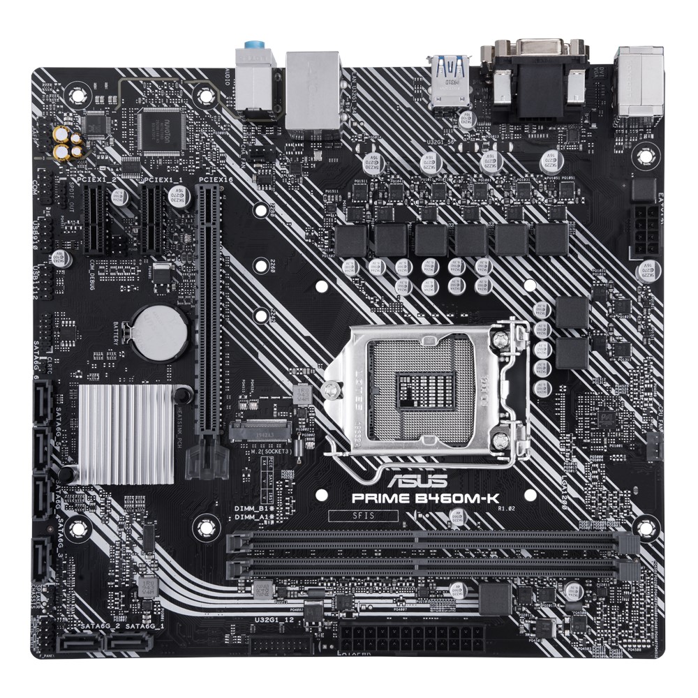 

Материнская плата ASUS PRIME B460M-K, Socket1200, Intel B460, 2xDDR4, PCI-Ex16, 6SATA3, 7.1-ch, GLAN, 6USB 3.2, VGA, DVI, mATX, Retail, PRIME B460M-K