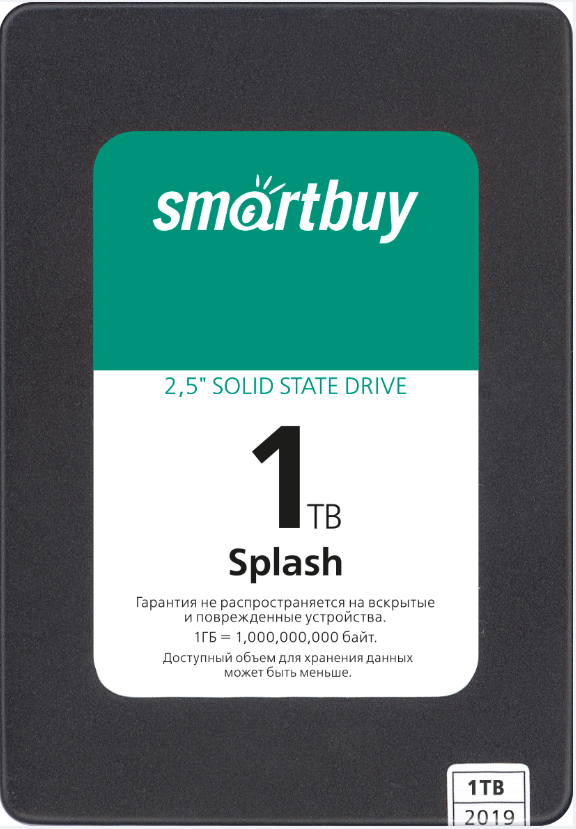 

Твердотельный накопитель (SSD) SmartBuy 1Tb Splash (2019), 2.5", SATA3 (SBSSD-001TT-MX902-25S3)