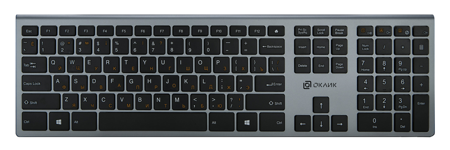 Клавиатура Oklick 890S, USB, серый