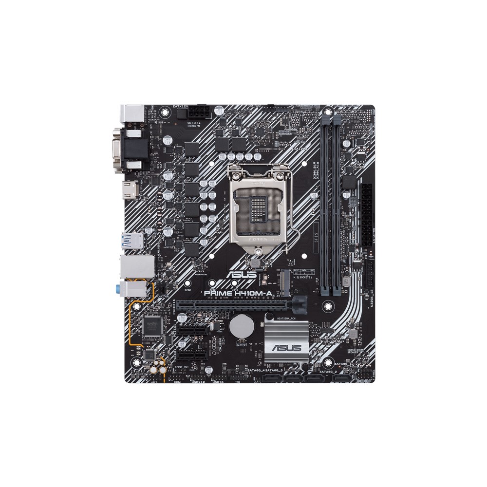 

Материнская плата ASUS PRIME H410M-A, Socket1200, Intel H410, 2xDDR4, PCI-Ex16, 4SATA3, 7.1-ch, GLAN, 4 USB 3.2, VGA, DVI, HDMI, mATX, Retail, PRIME H410M-A