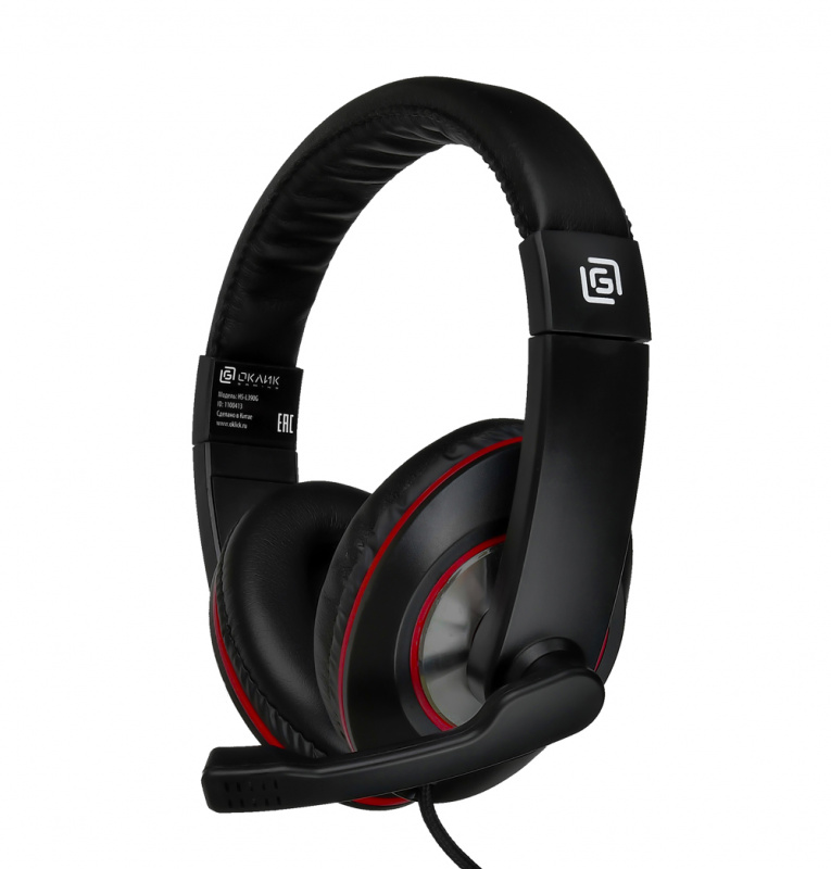 

Проводная гарнитура Oklick HS-L390G DRAGON, 2xJack 3.5mm, черный/красный (JD-728S), HS-L390G DRAGON