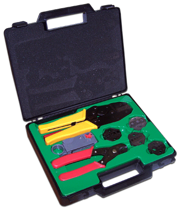 Набор инструментов Lanmaster LAN-NT-TK/COAX, предметов в наборе: 9 шт., для работы с коаксиальным кабелем, пластиковый кейс