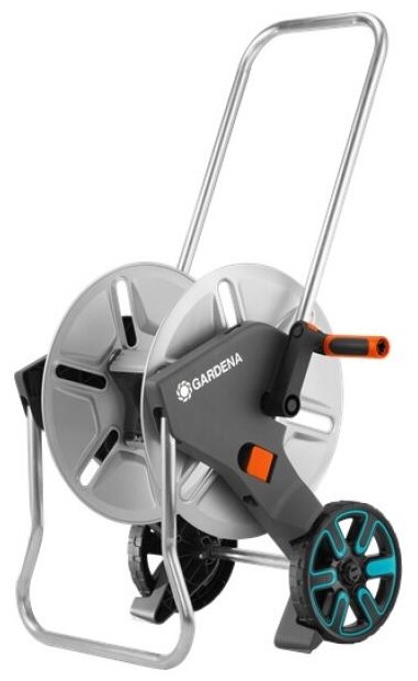 

Тележка GARDENA AquaRoll M , диаметр шланга 1/2" (13 мм), вместимость 60м, без шланга, ручное сматывание (18540-20.000.00), AquaRoll M