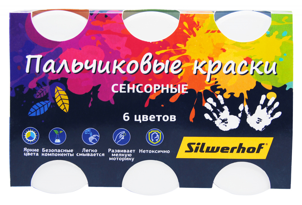 

Краски пальчиковые 6шт., Silwerhof Сенсорные цветландия (961138-06), Сенсорные цветландия