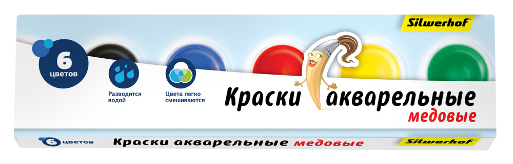 

Краски акварельные 6 шт., Silwerhof Народная коллекция медовые (961126-06), Народная коллекция медовые
